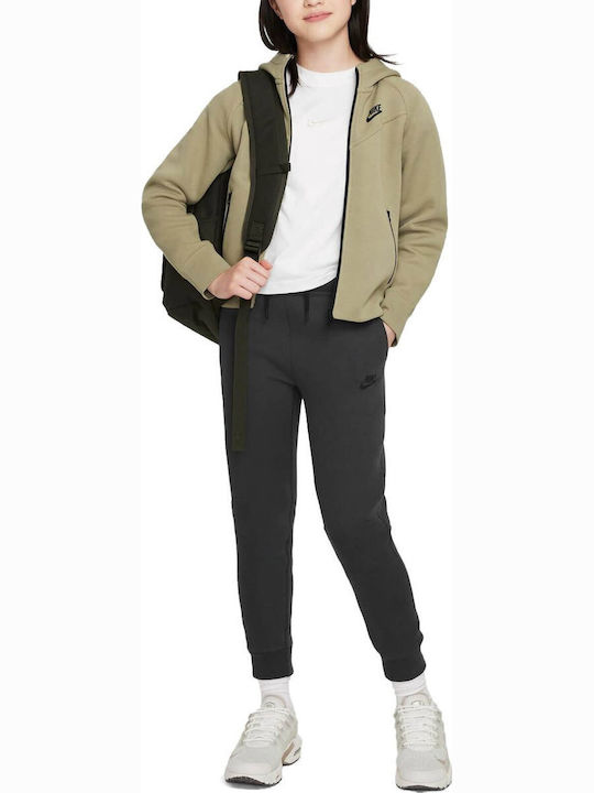 Полар Детски Суичър Жилетка Каки Tech Fleece