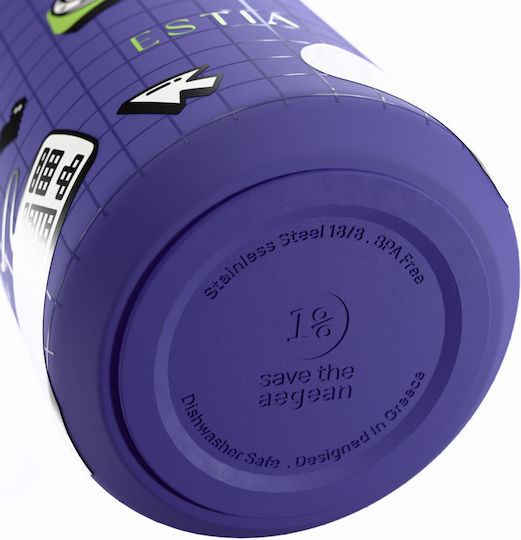 Estia Flow Save The Aegean Recycelbare Thermosflasche Rostfreier Stahl BPA-frei 500ml Game Over