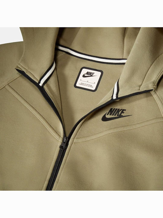 Полар Детски Суичър Жилетка Каки Tech Fleece