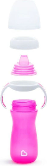 Munchkin Gentle Cup Tall Trainer Εκπαιδευτικό Μπιμπερό Σιλικόνης με Λαβές Ροζ για 9m+ 300ml