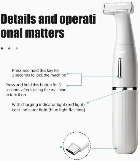 Kemei Σετ Αποτρίχωσης Epilator για Πρόσωπο & Σώμα KM-3523