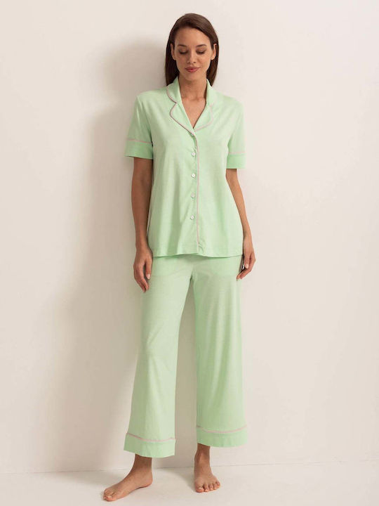 Sofiaman Sofiaman Sommer Baumwoll Schlafanzug Bluse Ana Modal
