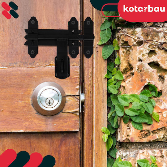 Kotarbau Garage Gate Latch Lock Door Gate Steel Black 150 Mm + Padlock