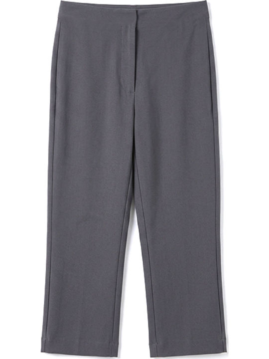 Women's High Rise Fabric Capri Trousers in Skinny Fit Anthracite