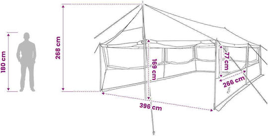 vidaXL Campingzelt Blau 600x400x268cm