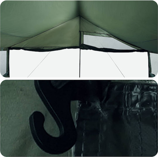 vidaXL Къмпинг сцена Каки 600x400x268см