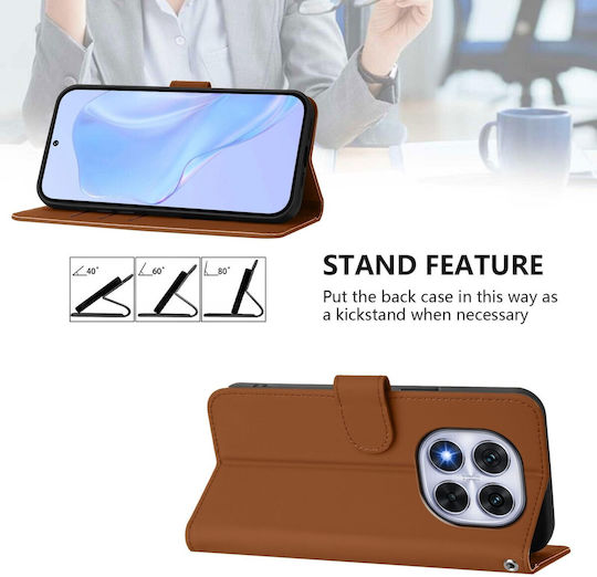 Book Tempered Glass Καφέ (Redmi Note 14 Pro 5G / Poco X7Realme 14 Pro)