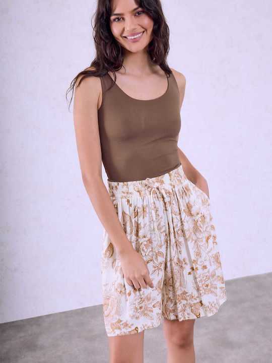 Celestino Damen-Shorts Imprimé Kamel