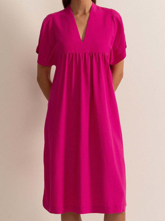 Sommer Midi Hemdkleid Aus Viskose