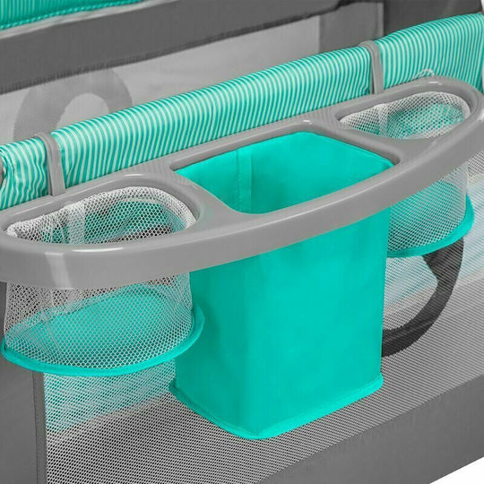 Lionelo Playpen with 2 Levels Changing Table & Mattress Turquoise