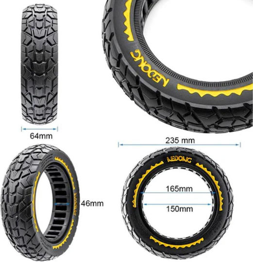 Electric Scooter Tire Ewheel 10×2.5 Black-Yellow