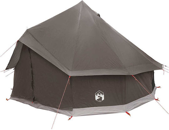 vidaXL Σκηνή Camping Teepee Γκρι 300x300x200εκ.
