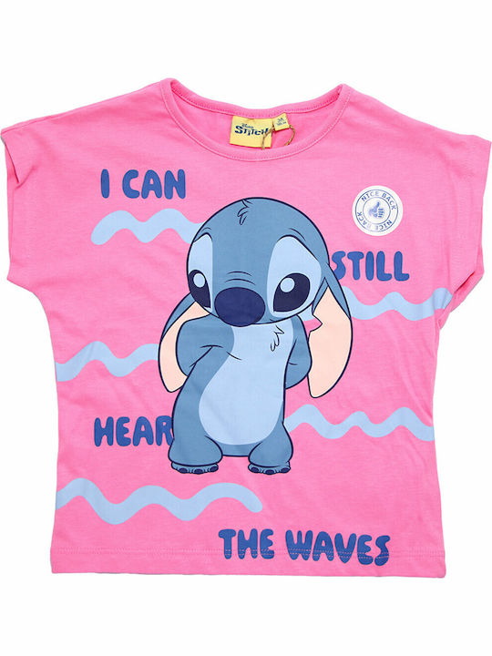 Kids Set with Shorts Summer 2 Pieces Pink Lilo & Stitch