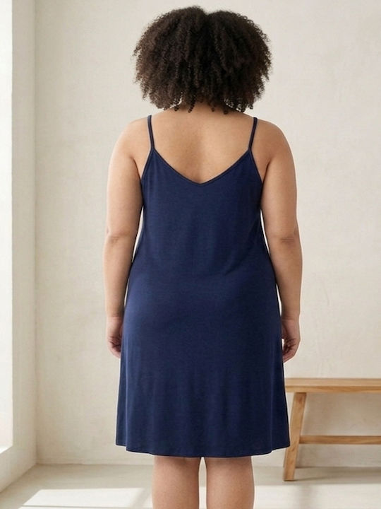 A.A UNDERWEAR Καλοκαιρινό Γυναικείο Νυχτικό Μπλε A.A UNDERWEAR Καλοκαιρινό Γυναικείο Νυχτικό Μπλε