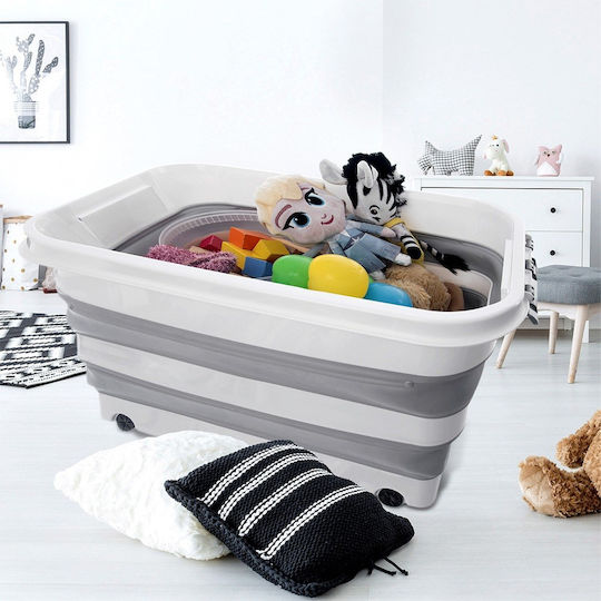 Orion Пластмасова Кутия За Съхранение С Колелца И Капак Сив 54x39x28см