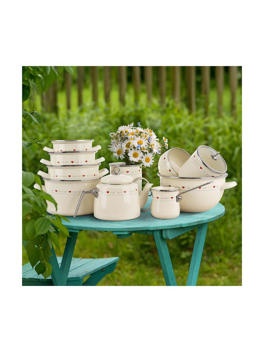 Orion Bol Servire Rotund Emailat Gri cu Diametru 26 cm