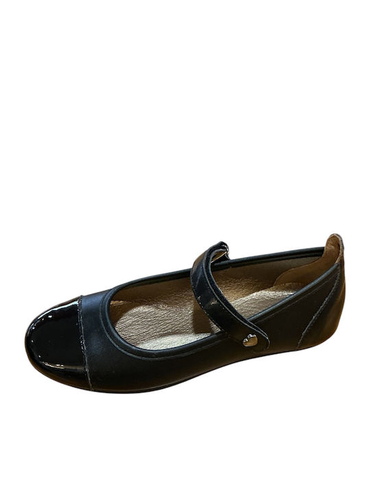 Kids Pumps & Ballerinas With Hoop & Loop Closure Leather Black