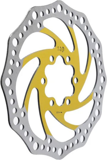 Δισκόπλακα Ewheel 6 Bolt 140mm Κίτρινη