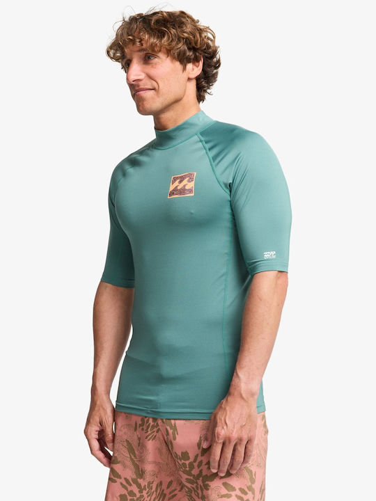 Billabong UPF 50+ Ανδρική Κοντομάνικη Αντηλιακή Μπλούζα Πράσινη