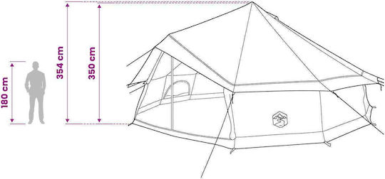 vidaXL Къмпинг сцена Типи Сива 600x600x350см