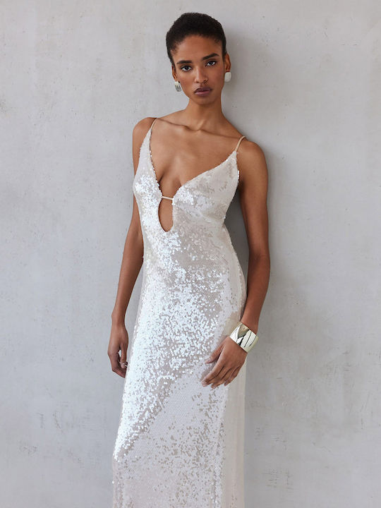 Summer Maxi Evening Strapless Ecru Dress