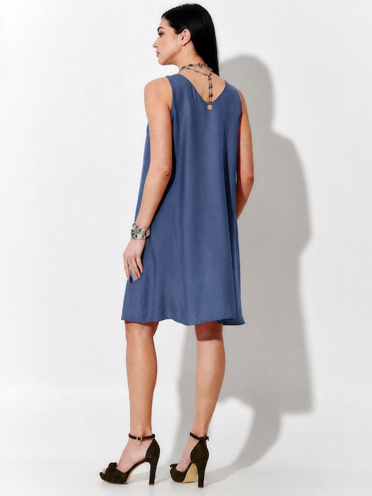 Sommer Midi Damenkleid Blau S262028 Indigo