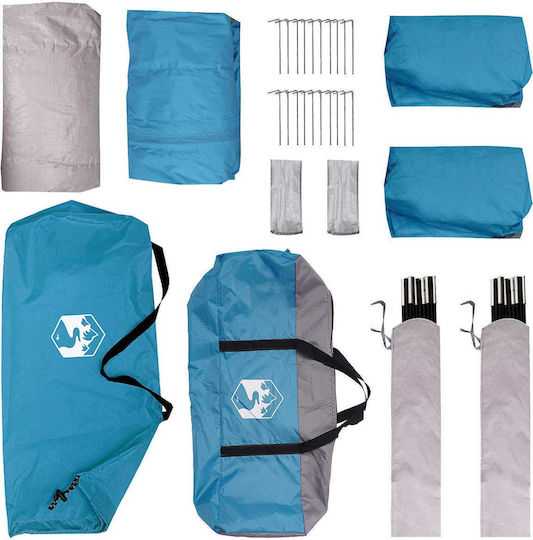 vidaXL Camping Tent Blue 410x410x250cm