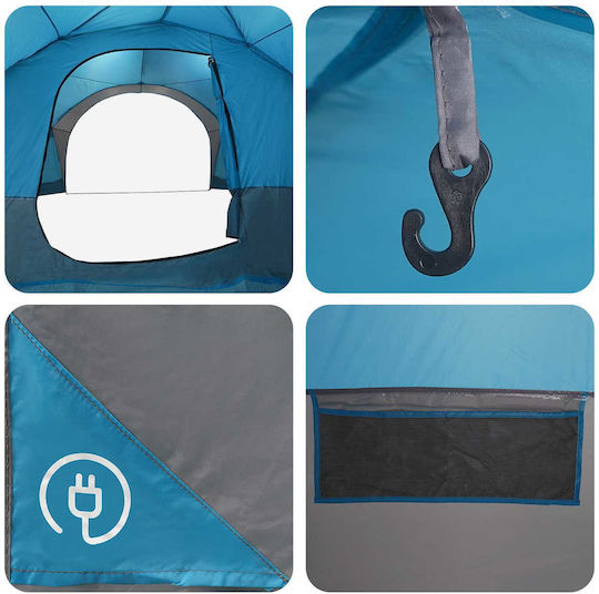vidaXL Camping Tent Blue 410x410x250cm