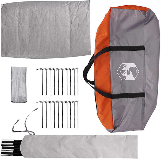 vidaXL Summer Camping Teepee Tent Grey for 6 People 400x400x350cm