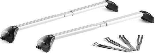 Μπάρες Οροφής Αλουμινίου Green Valley Freeline Universal Railing System Σετ Πόδια Κλειδαριά Ασημί 2 Τεμάχια