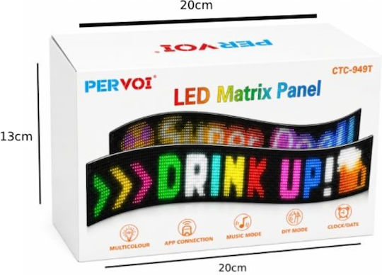 PerVoi LED-Schilder Einseitig 19.2x133cm