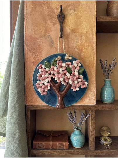 SteweHome 3D Wall Decor Handmade Purple from Ceramic Material 1cm