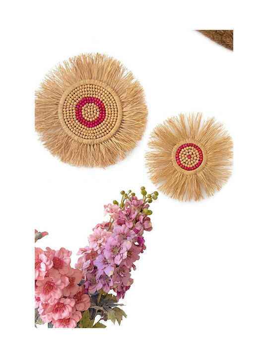 SteweHome Wall Decor Handmade Pink Wooden 2 Pieces