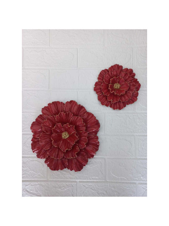 SteweHome Wall Decor Burgundy 25x25cm 2pcs