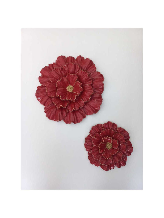 SteweHome Wall Decor Burgundy 25x25cm 2pcs