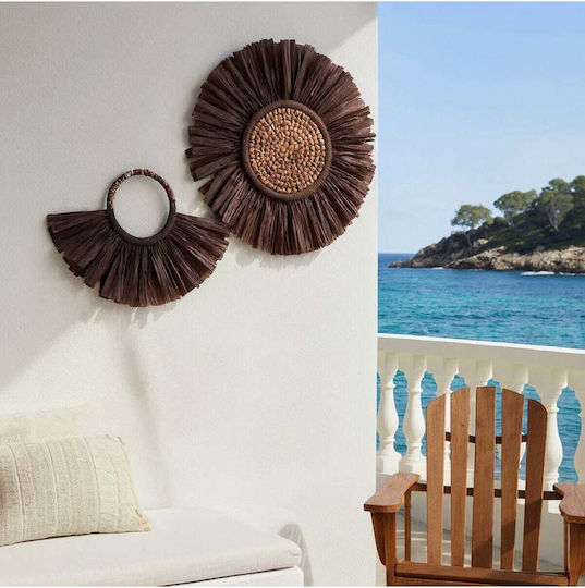 SteweHome Macrame Handmade Brown Fabric Wall Decor 2 Pieces