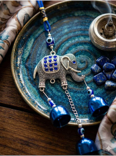 SteweHome Wall Decor Blue Metal 47x5cm