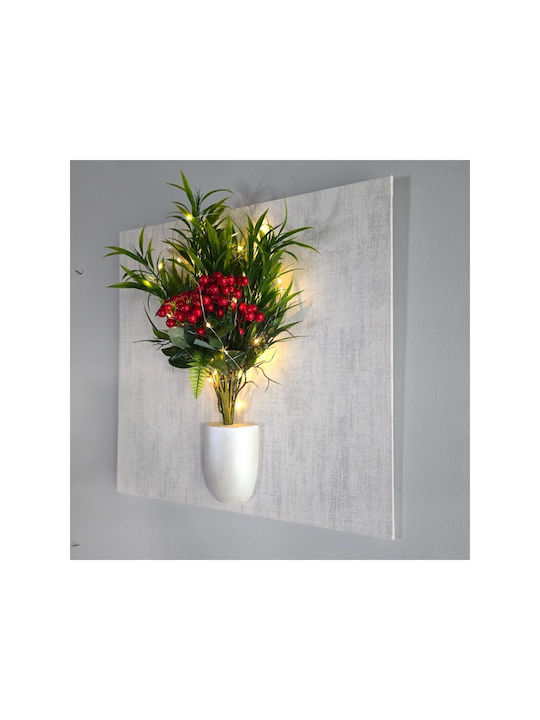 Stewehome Painting Embossed Texture Flowers LED Lighting Designs Pine Red Fir Green 49x49 Cm
