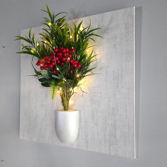 Stewehome Painting Embossed Texture Flowers LED Lighting Designs Pine Red Fir Green 49x49 Cm