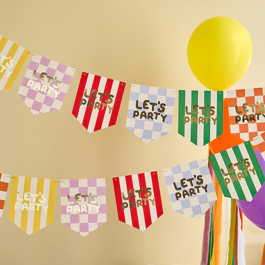 Banner "let's Party" Πολύχρωμo Playful Brights