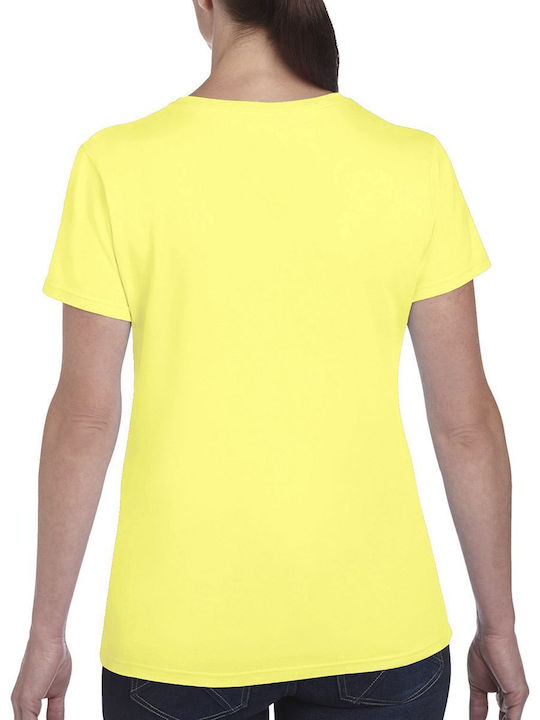 Gildan Γυναικείο Διαφημιστικό T-shirt Κοντομάνικο Cornsilk