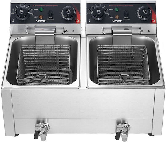 Vevor Ηλεκτρική Φριτέζα Διπλή 5kW Χωρητικότητας 2x14lt