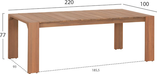 Трапезна маса Натурален 220x100x77см. Трапезна маса Натурален 220x100x77см.