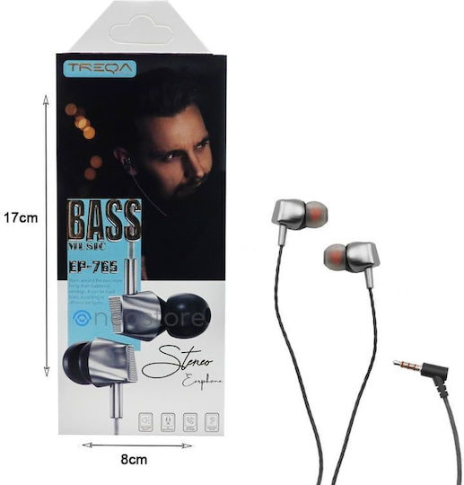 Treqa EP-765 In-ear Handsfree Ακουστικά με Βύσμα 3.5mm Μαύρο