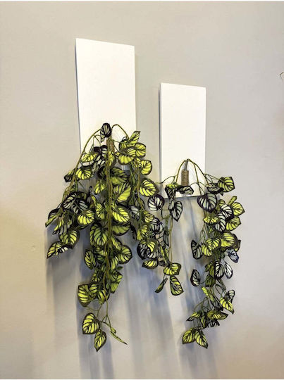 SteweHome Hanging Green Wooden Wall Decor 30x14cm 2 Pieces