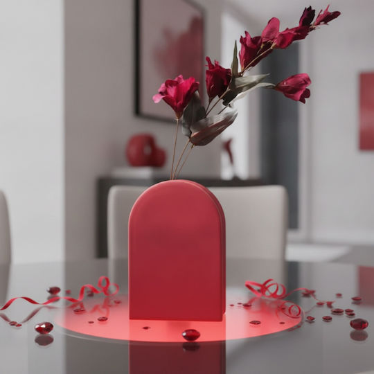 Ceramic Vase Red 16x8.3xHeight 23.2cm
