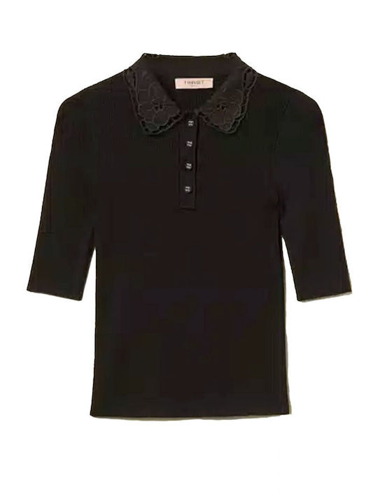 Women's Polo Black Blouse