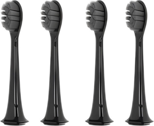 Set 4 Capete De Înlocuire Drkala Seago Sonic Periuță De Dinți Electrică Compatibilă Sg-540 Moale Negru