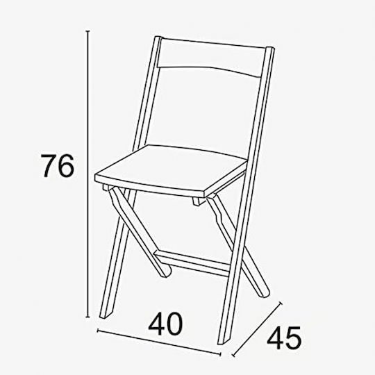 Outdoor Chair Wooden Cherry Wood 2 Pieces 40x45x76 cm