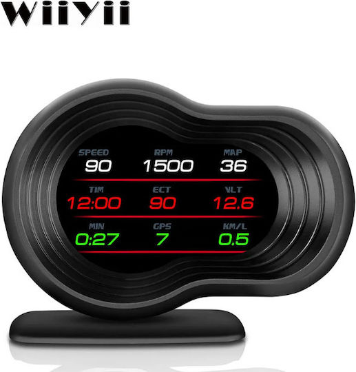 Wiiyii Цифров Инструмент Скоростомер Часовник OBD2 Температура На Водата И Температура На Маслото За Автомобил
